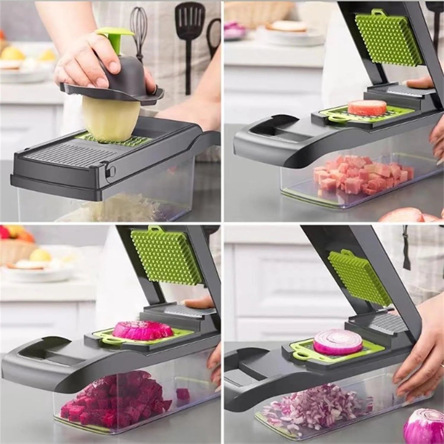 14Pcs Stainless Steel Vegetable Cutter & Slicer (Pink) B143