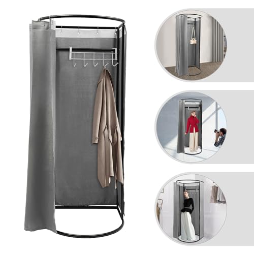 Grey Portable Folding Dressing Room with Shading Curtain V611