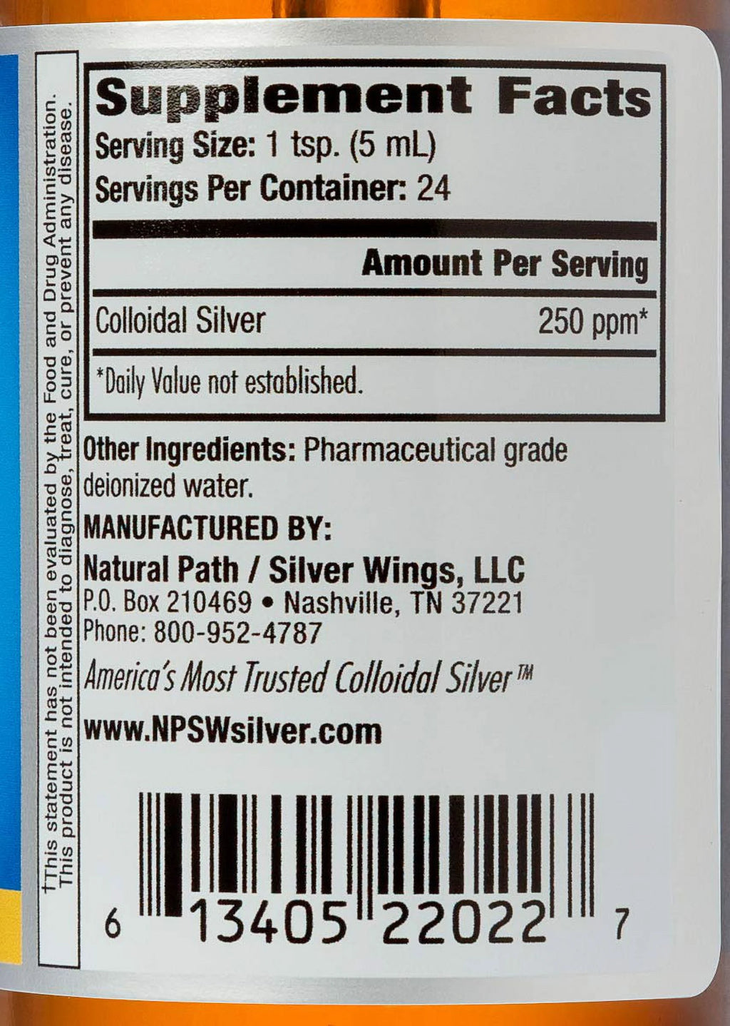 250 ppm Colloidal Silver Dropper 4 fl oz W512