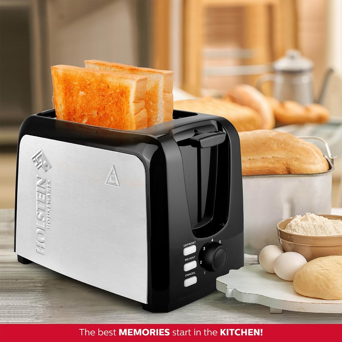 Black 2-Slice Toaster with 7 Browning Control Settings V6598