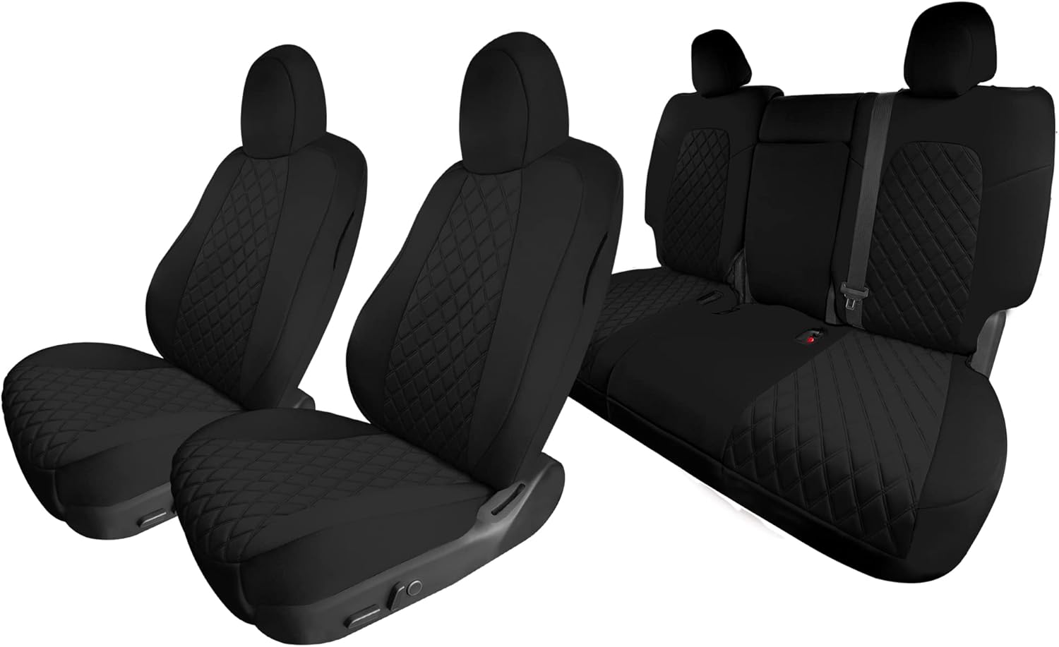 Black Neoprene Water Resistant Automotive Seat Covers Full Set O9071