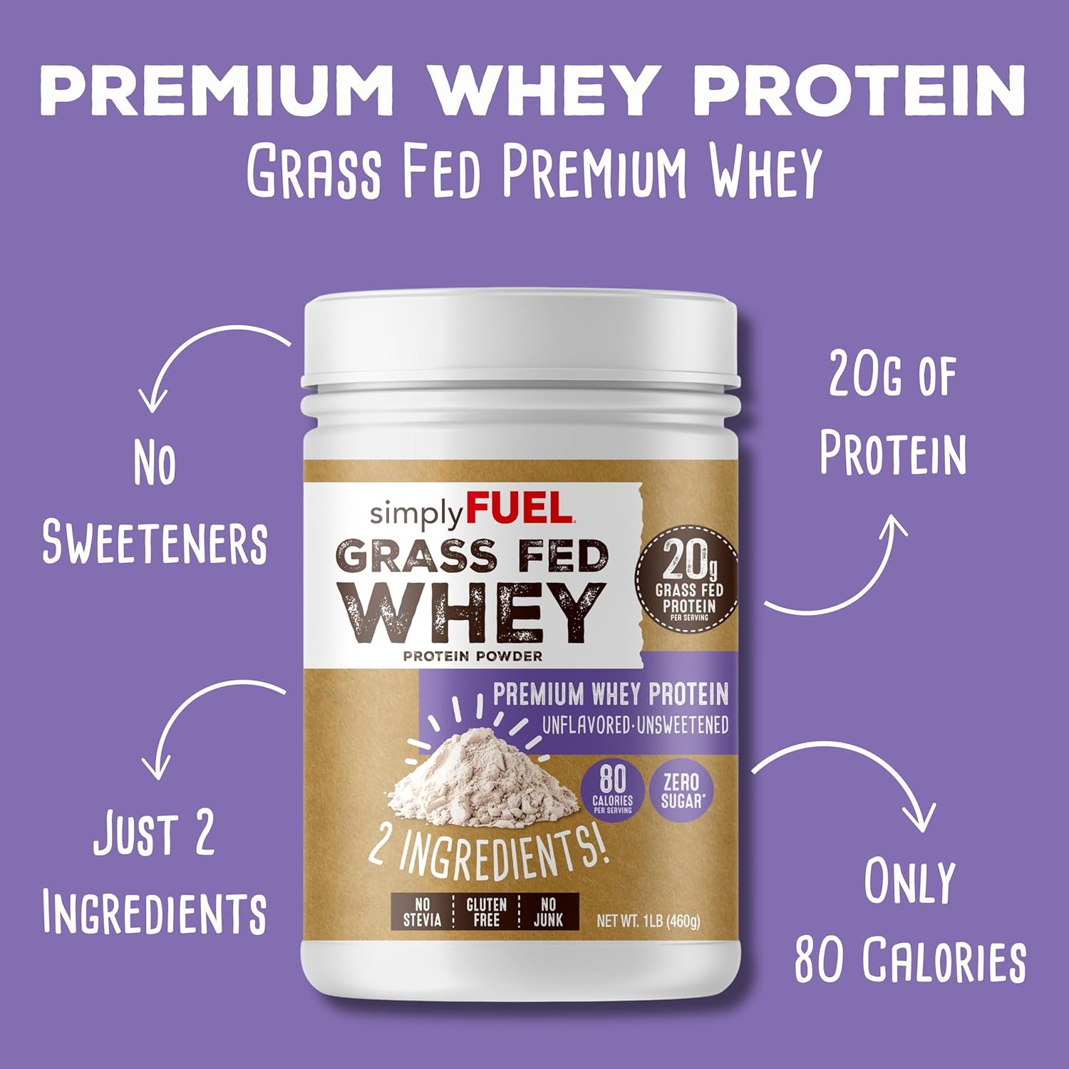 Unflavored Unsweetened Whey Protein Powder 1LBS K139