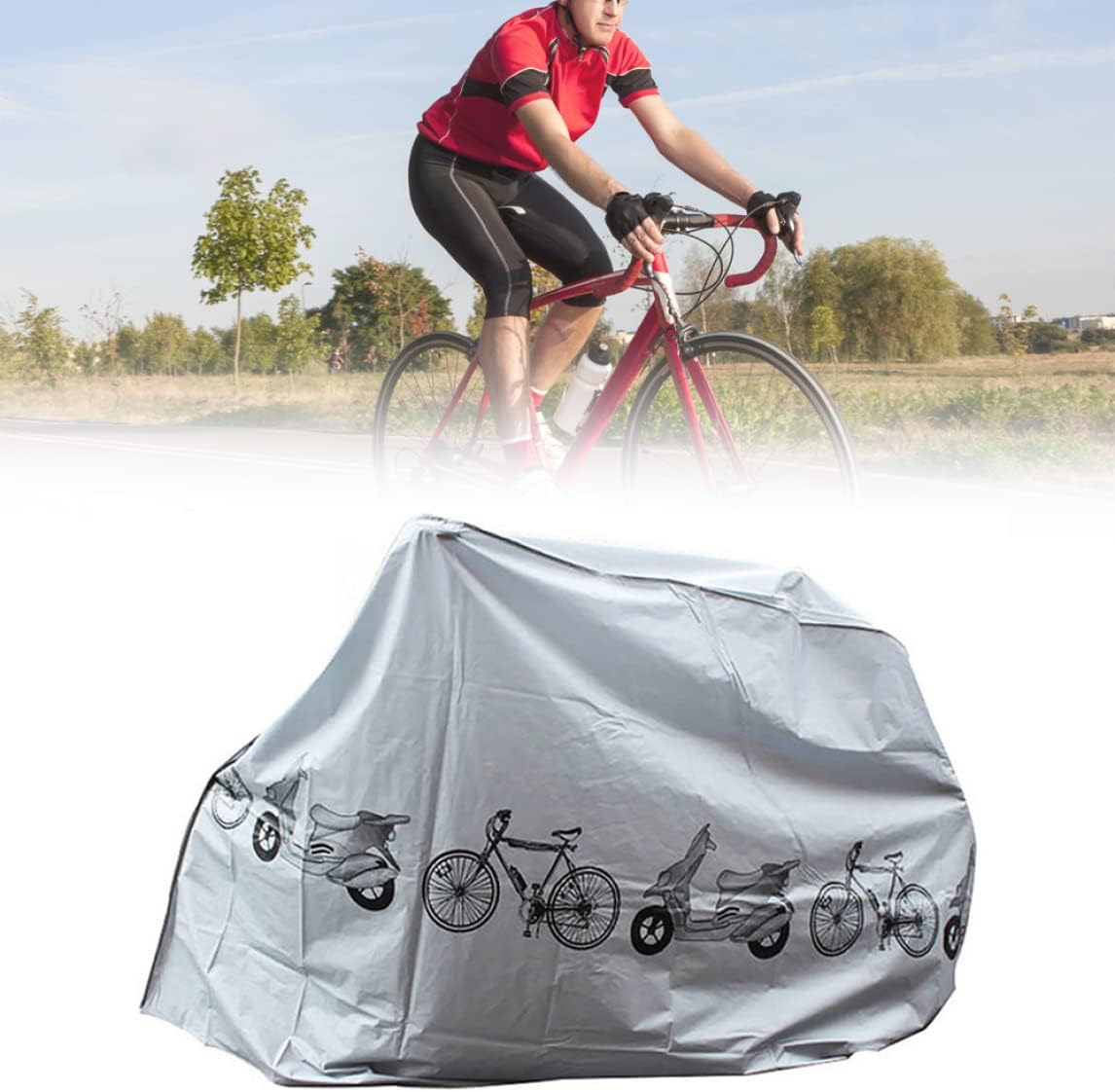 Grey Waterproof Bicycle Cover I846335