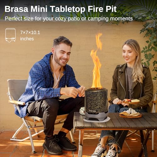 Silver Smokeless Tabletop Fire Pit, Dual-Fuel, 10.1" x 7" N822