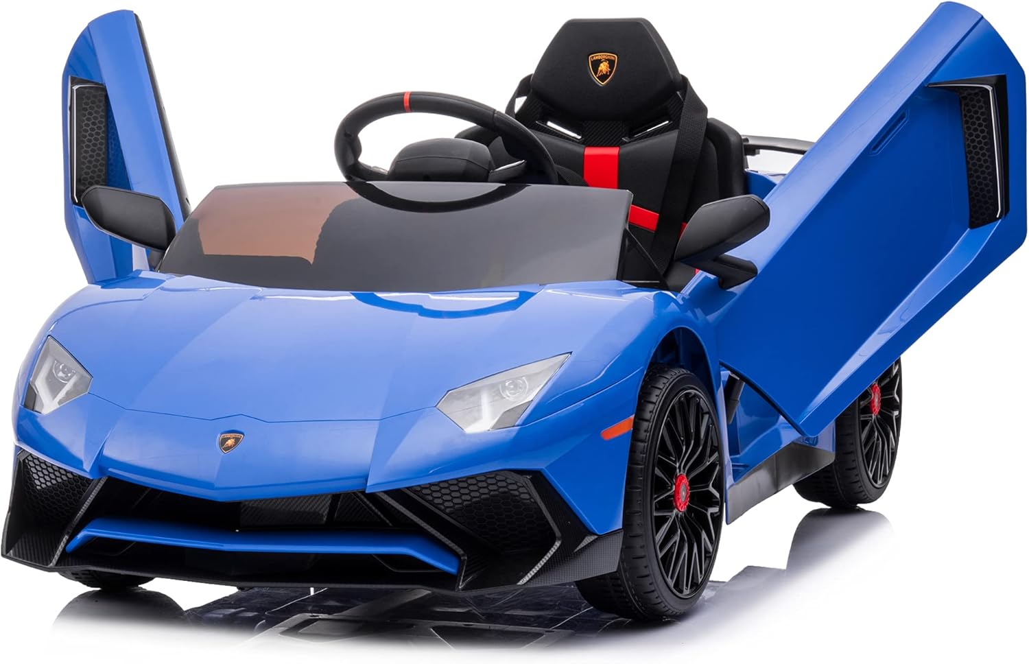 12V Licensed Lamborghini Aventador Battery Powered Sports Car Toy - Black Y842337