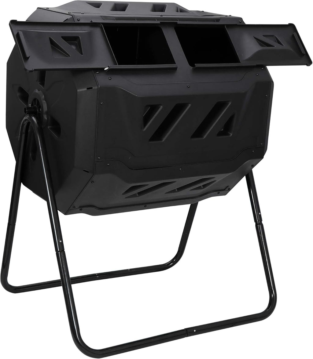 43 Gallon Dual Rotating Chamber Compost Tumbler Z3607