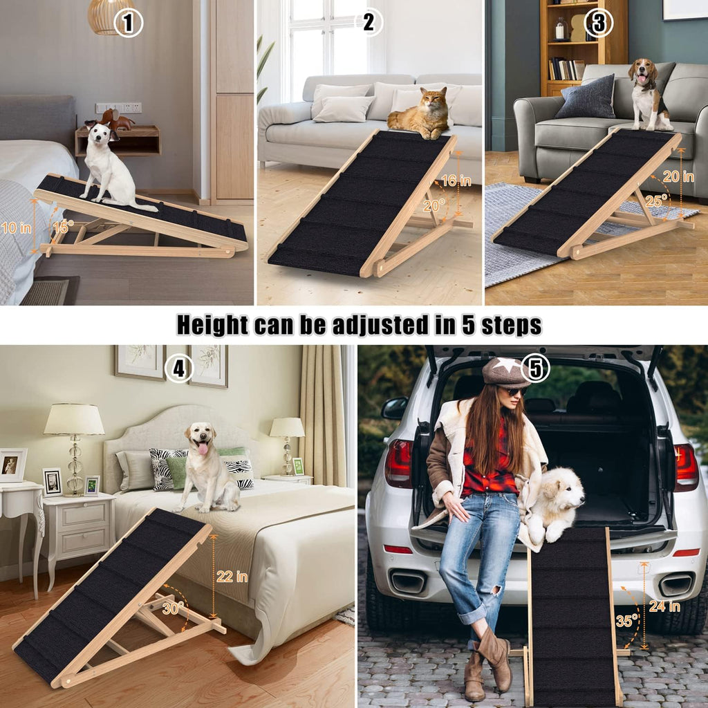 Adjustable Folding Pet Ramp with Non Slip Mat, 40" Long S8192