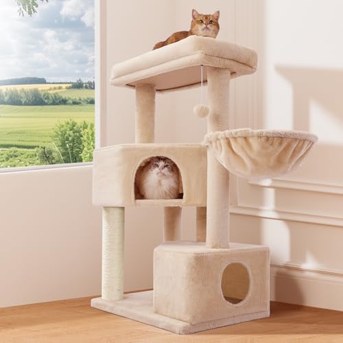 41" Tall Cat Tree with 2.8in Posts & Washable Top Perches A3903