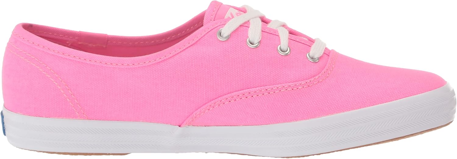 Neon Pink Canvas Lace Up Sneaker H3646