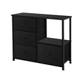 4 Drawer Fabric Storage Tower with Shelves, Dark Grey X65982