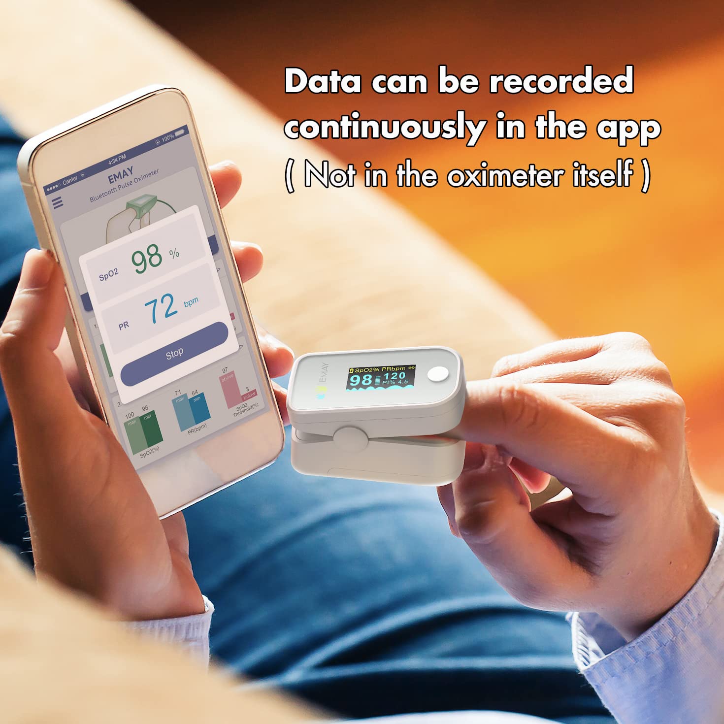 Pulse Oximeter Fingertip Bluetooth E573626