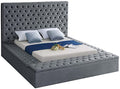 Black Velvet Upholstered Queen Bed with Storage I66091