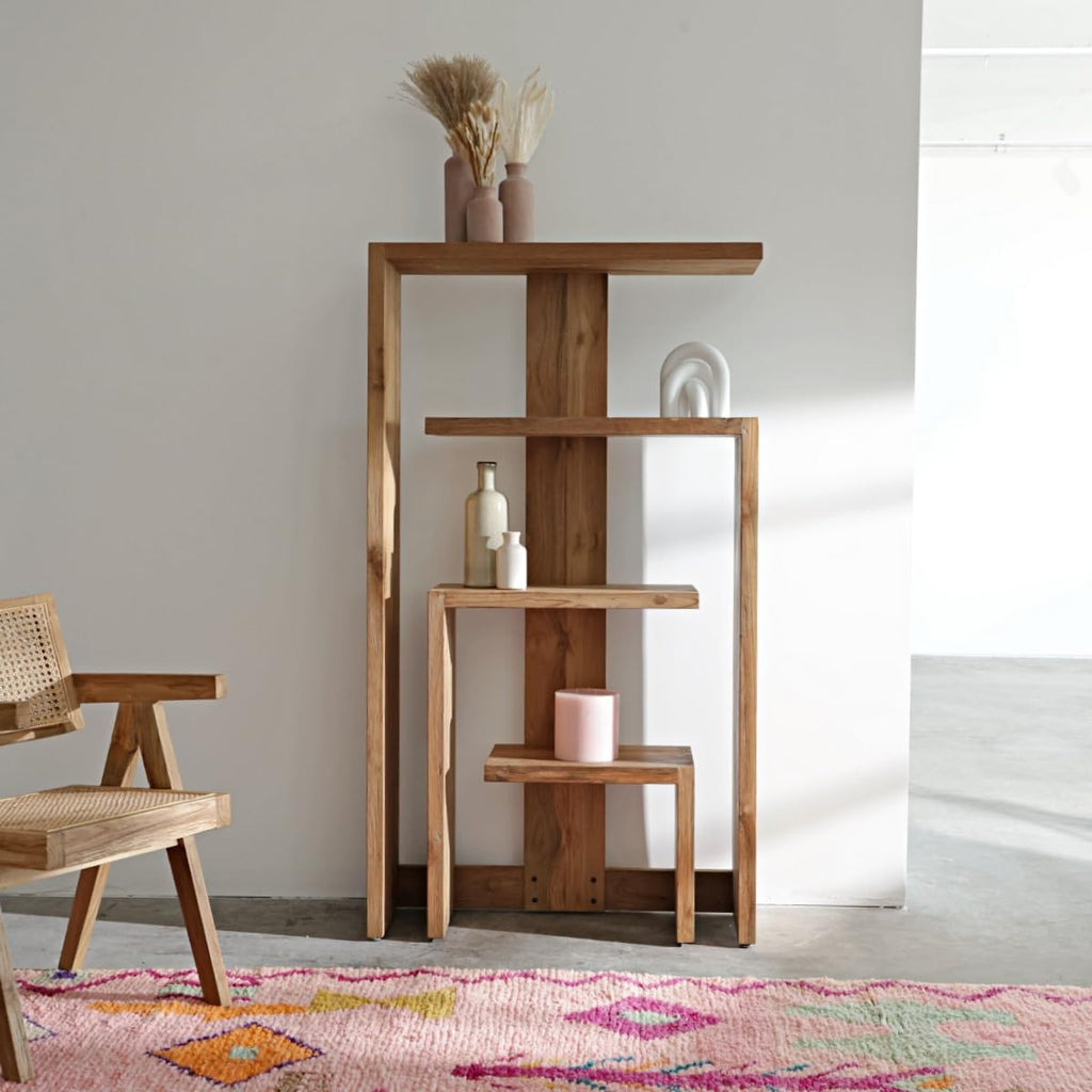Solid Teakwood Bookshelf 35.4" W x 11.8" D x 63" H P345