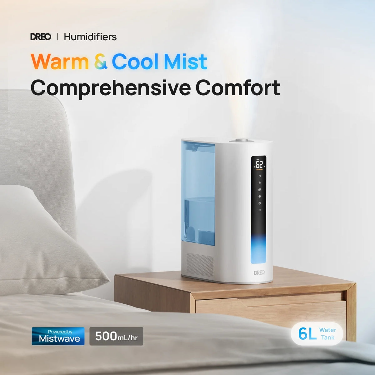6L Ultrasonic Humidifier with Filter M616