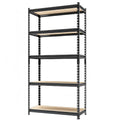 5 Tier Heavy Duty Metal Adjustable Utility Shelf Rack, Black B76118