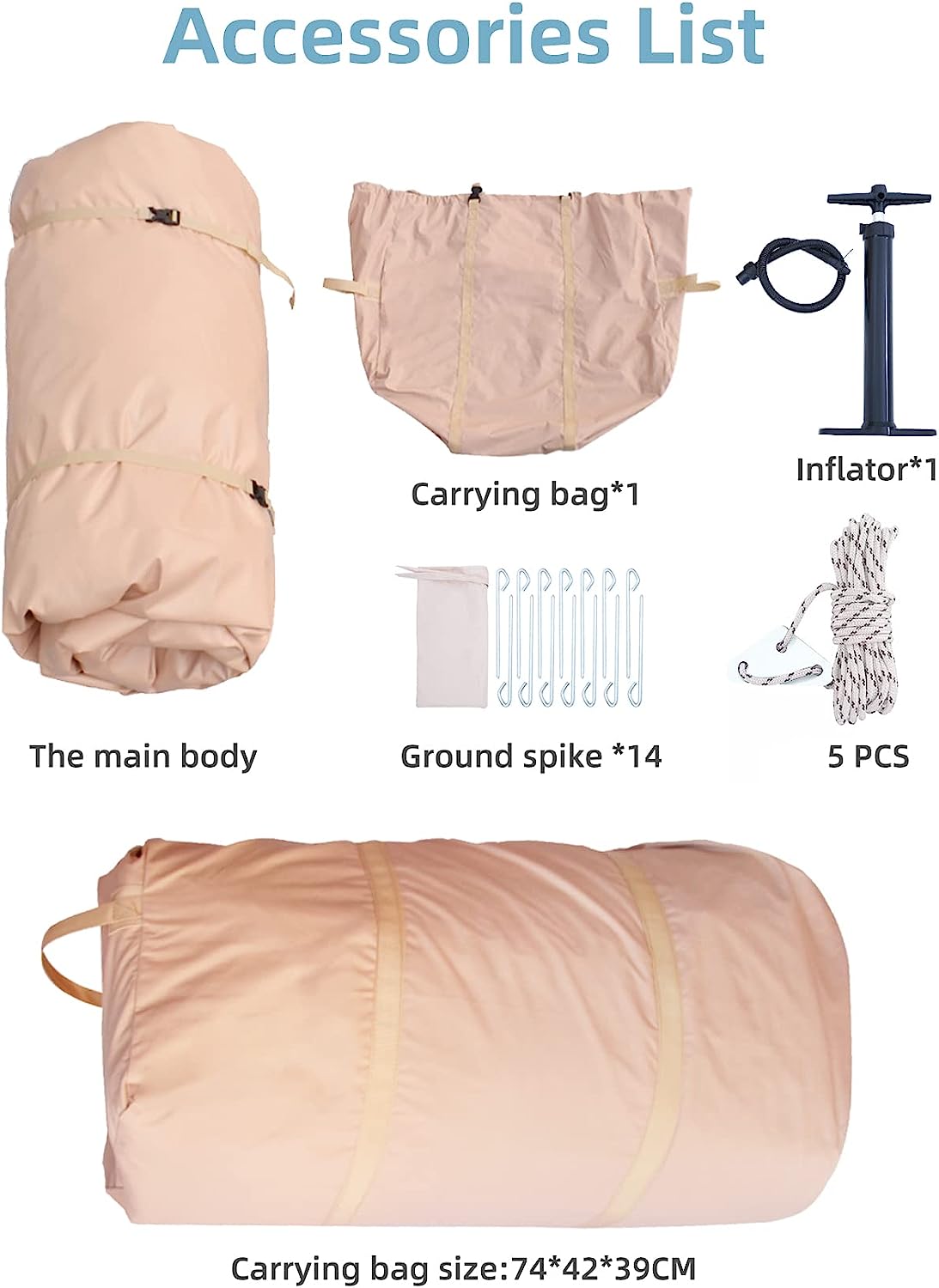 Large Inflatable Oxford Air Tent for 4-6 Persons N572