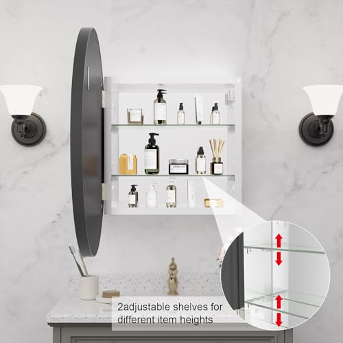 Gold Metal Framed Recessed Bathroom Medicine Cabinet with Beveled Mirror 16x24 inch S666600