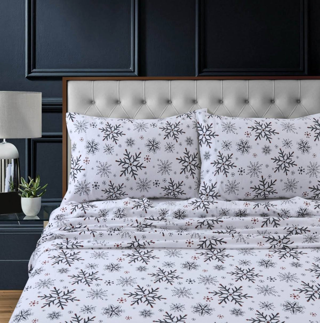 Heavyweight Cotton Flannel Printed Extra Deep Pocket Sheet Set - Twin XL D690579
