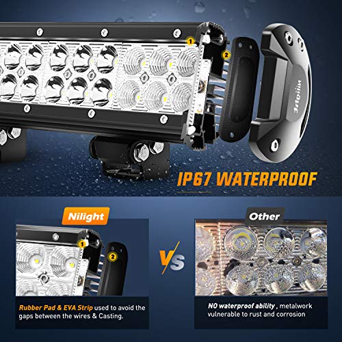 22Inch 480W Triple Row Flood Spot Combo Waterproof Led Light Bar with Wiring Harness D5076