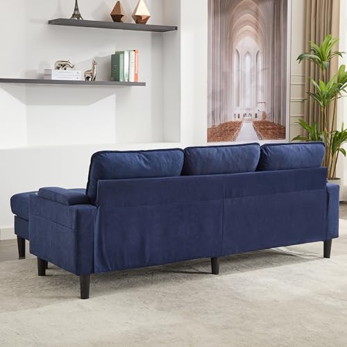 Beige Linen 3 Seat Sectional Sofa with Storage Ottoman F650