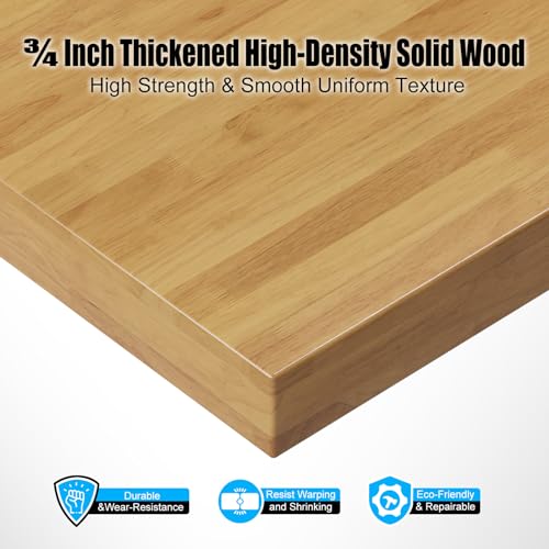 60” Solid Wood Work Bench with Wheels, Adjustable Height, 3000 Lbs Capacity K256171