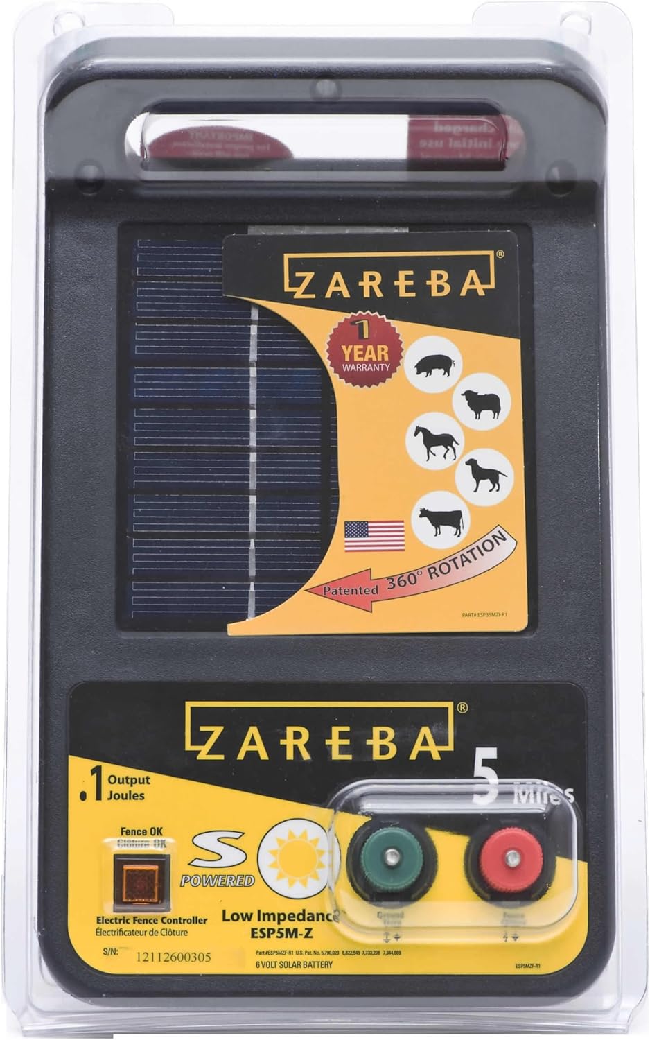 Solar Powered Electric Fence Charger 5 Mile R153562