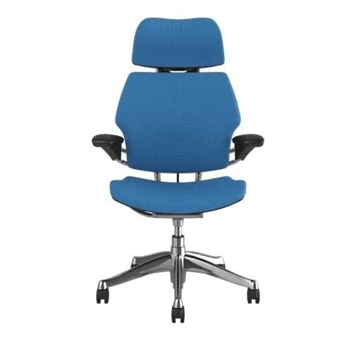 Black Polished Aluminum Ergonomic Office Chair with Headrest M3472