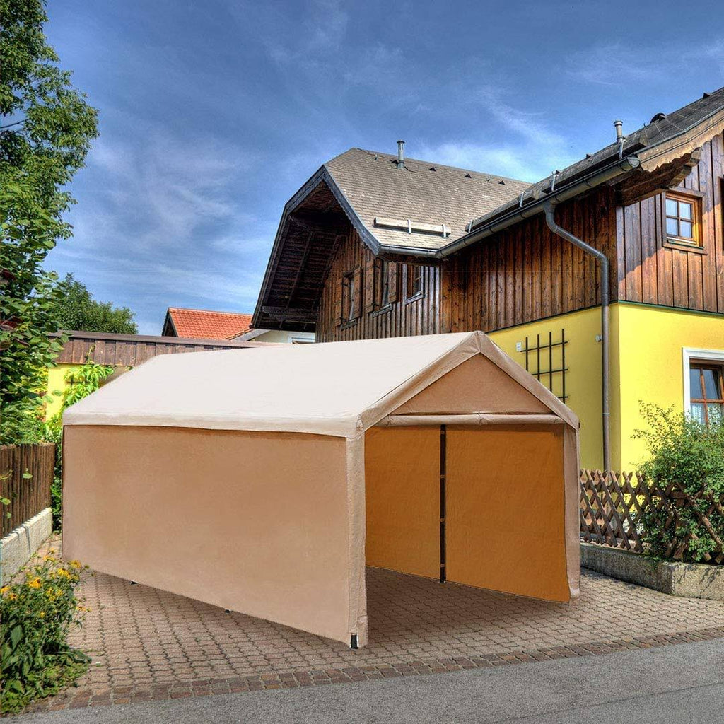 10 x 20 ft Heavy Duty Beige Carport Canopy S504