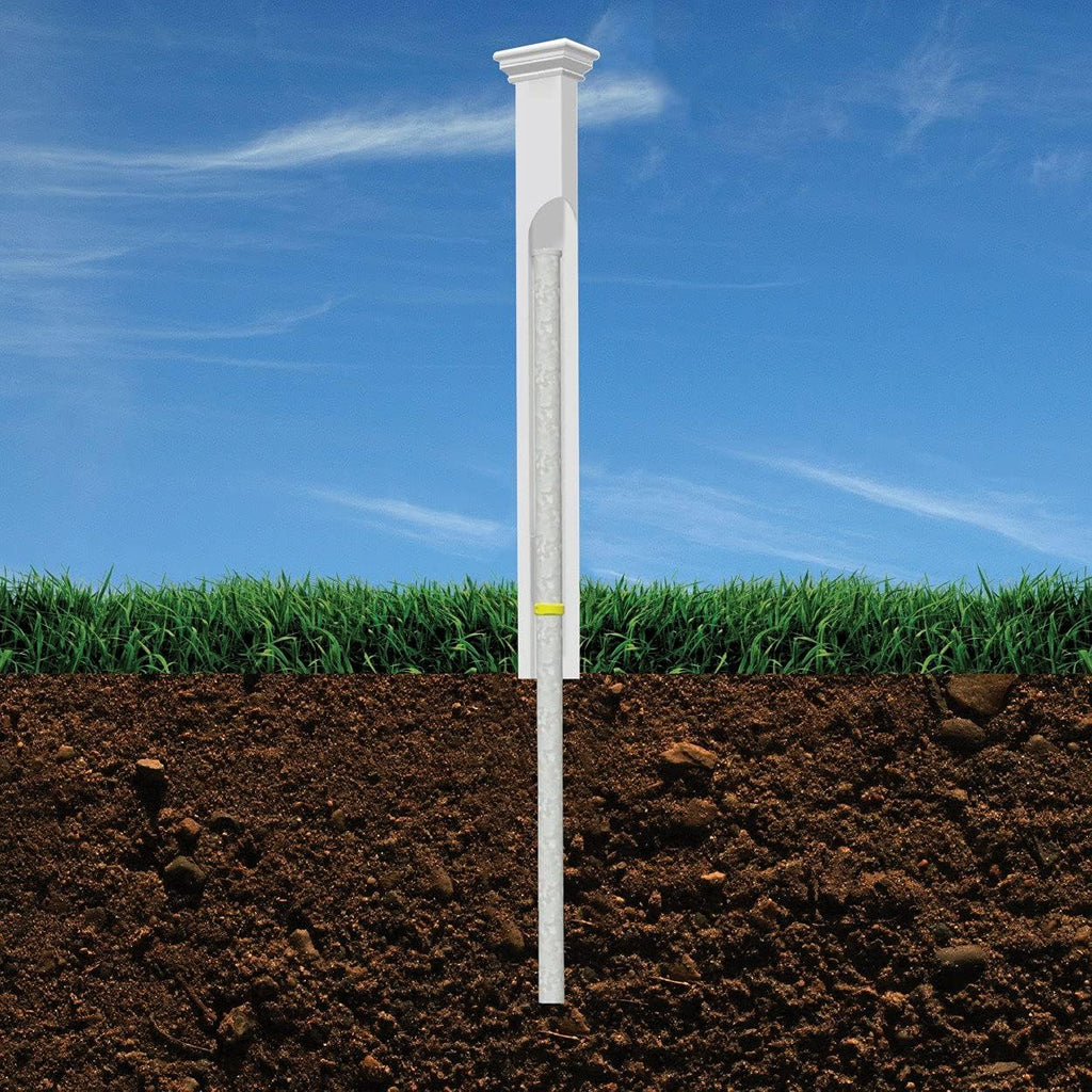 White 3' Tall Vinyl Post H36767