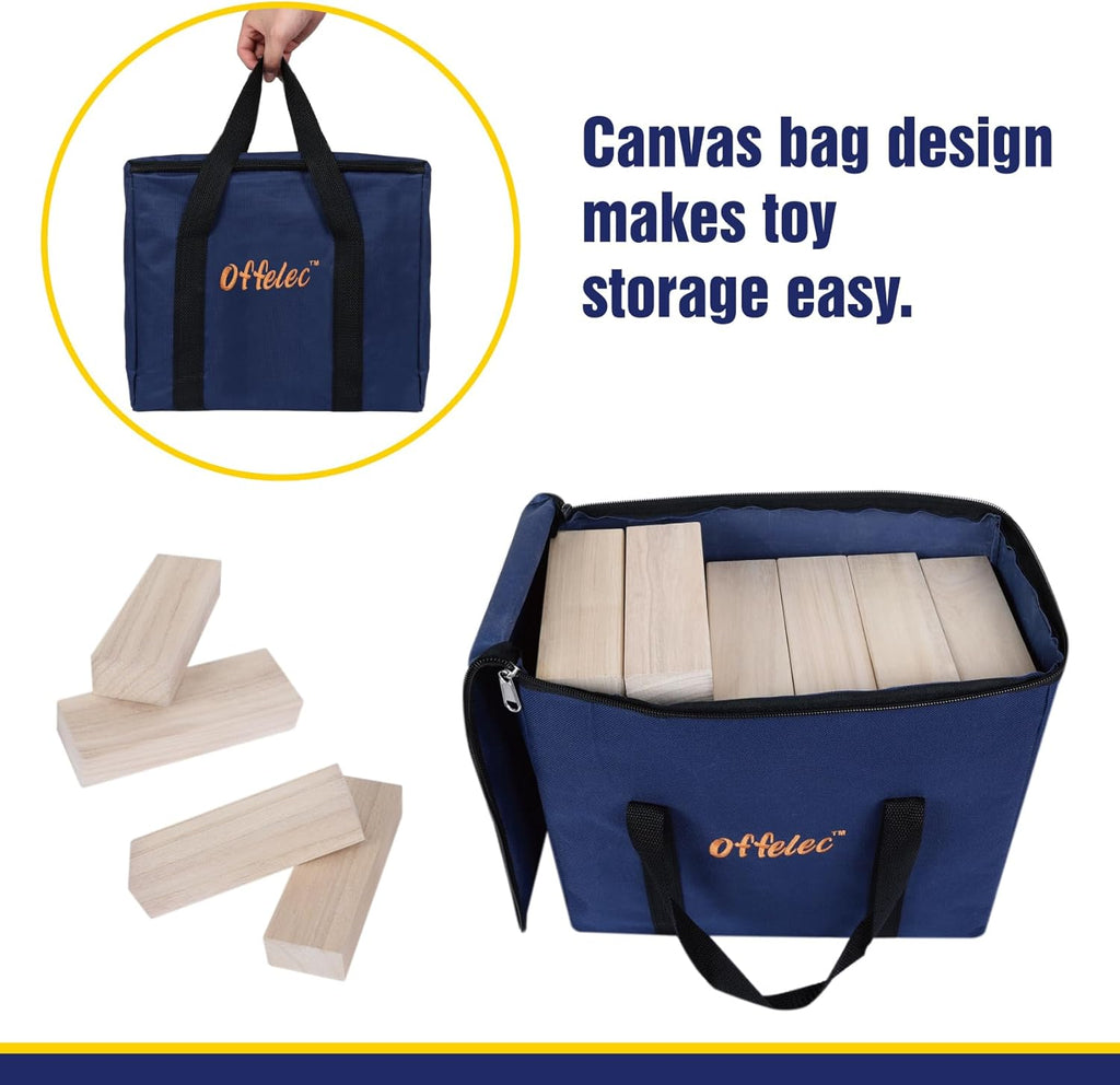 Giant Wooden Blocks Stacking Game with Carry Case 54pcs T918571