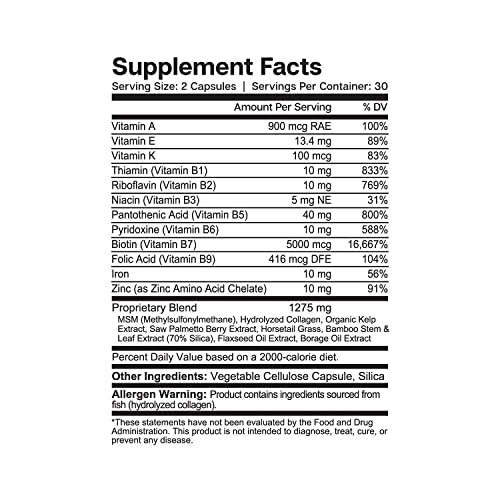 Hair Supplement with 5000 mcg Biotin Y816