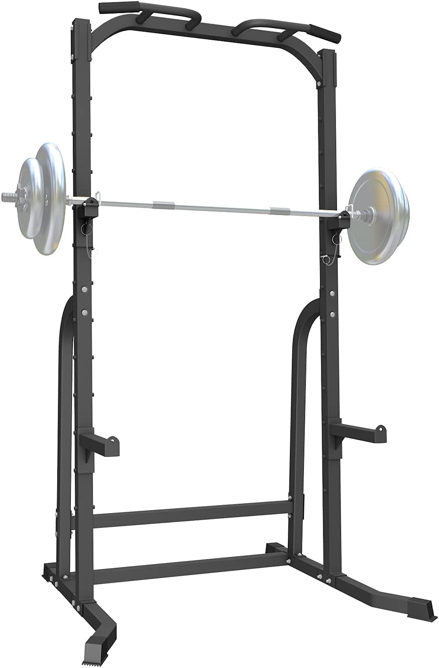 800LBS Weight Capacity Power Rack with J-Hooks and Dip Bar K4751