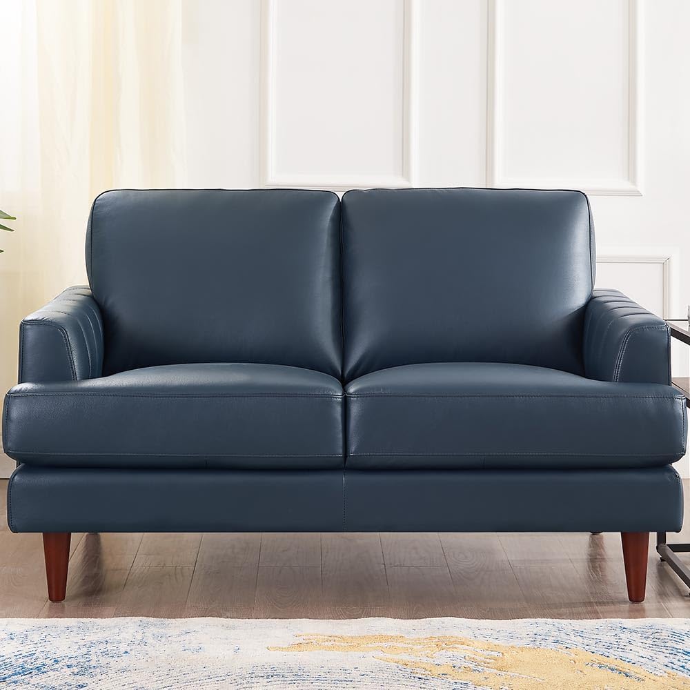 Top Grain Leather Loveseat Navy L517200