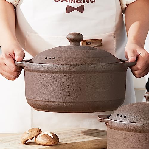Natural Terracotta Casserole with Lids Clay Pots C586