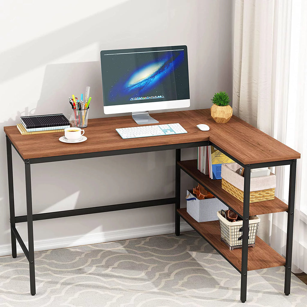 Brown L Shaped Corner Computer Desk 46" T8673