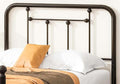 Twin Size Metal Headboard Black Steel L386