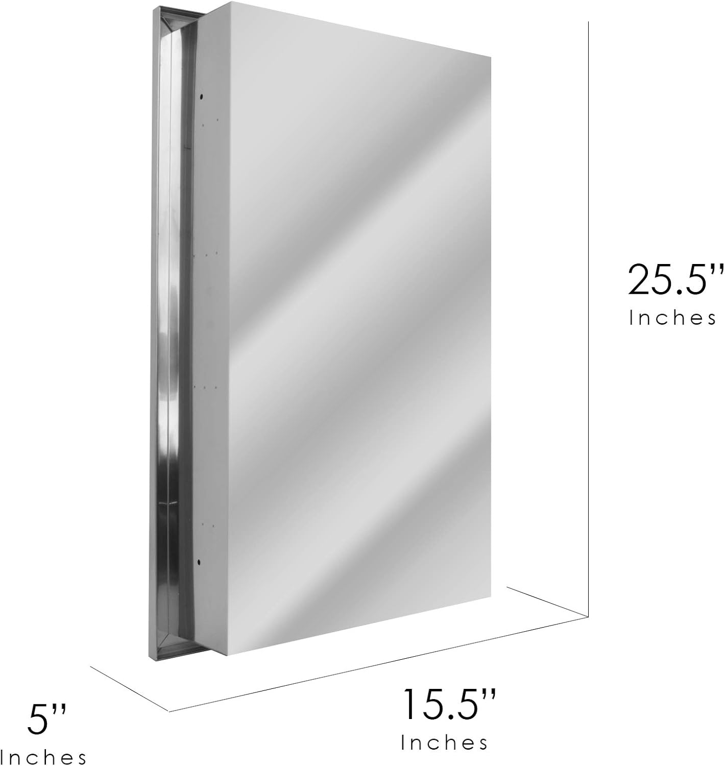 Brushed Nickel Recessed Medicine Cabinet Mirror with Beveled Edge and Adjustable Shelves 16"x26" B871