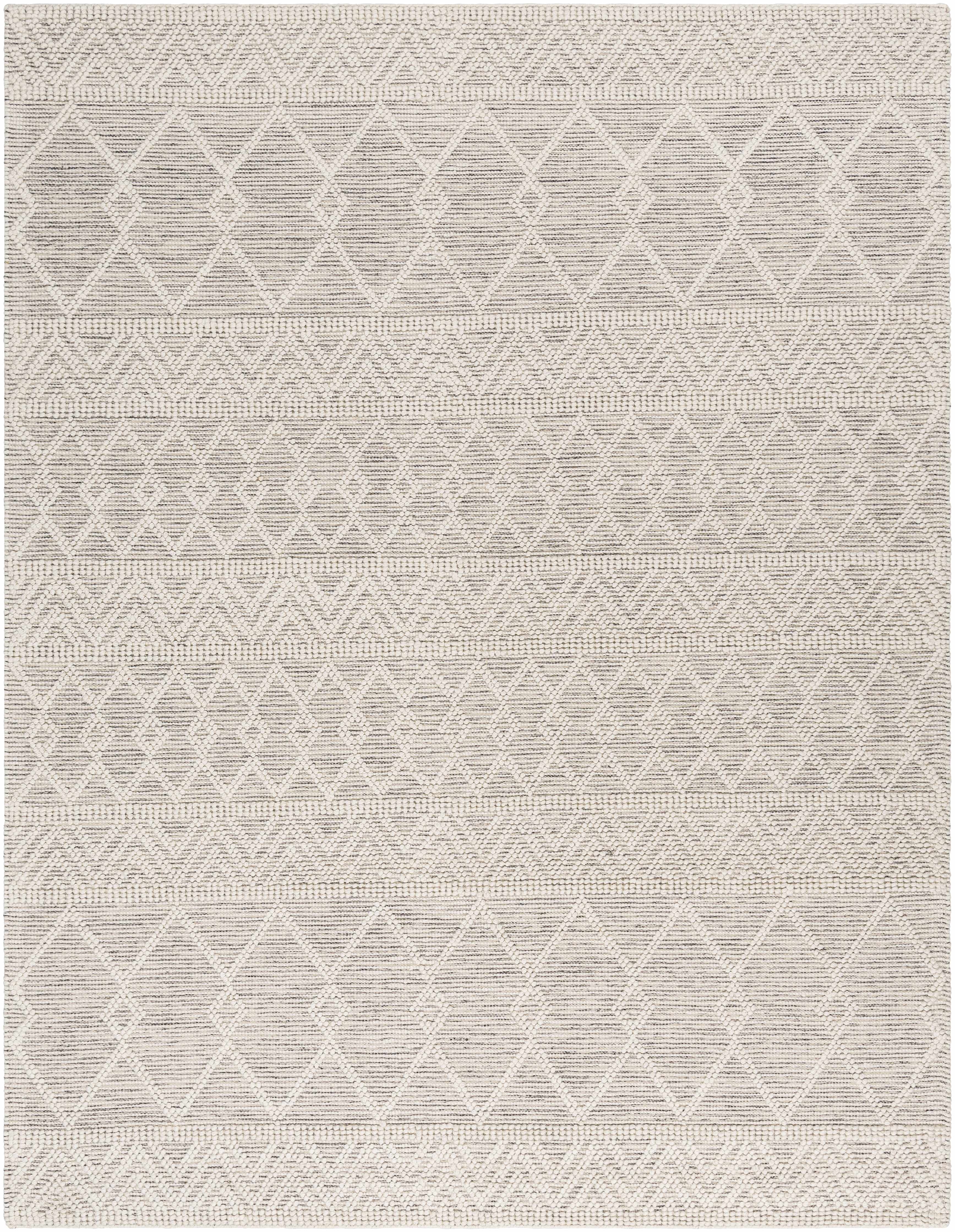 Beige White Brown Hand Woven Wool Small Area Rug 2' x 3' L94235