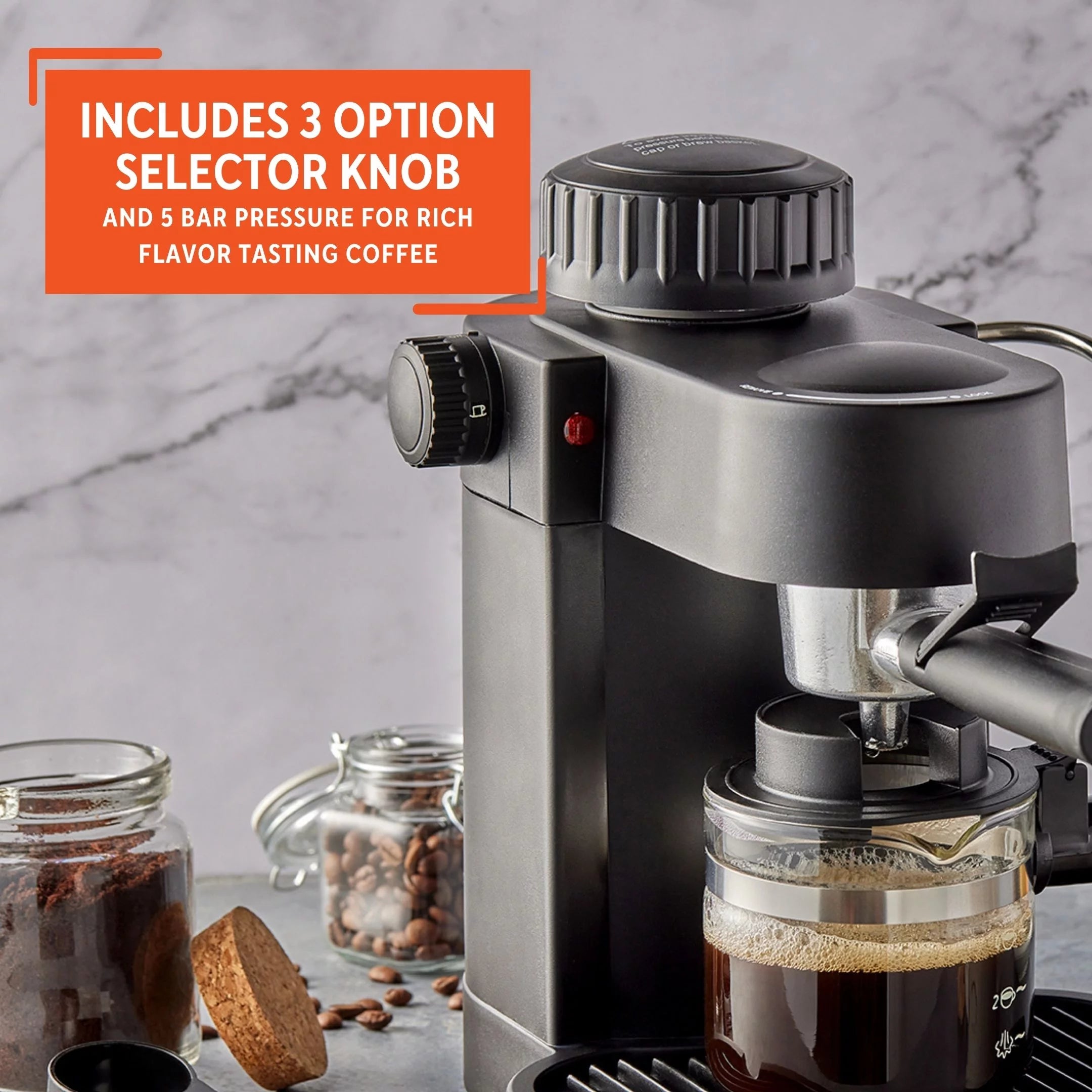 4 Cup Capacity Electric Espresso Cappuccino Maker 800 Watts Black F393