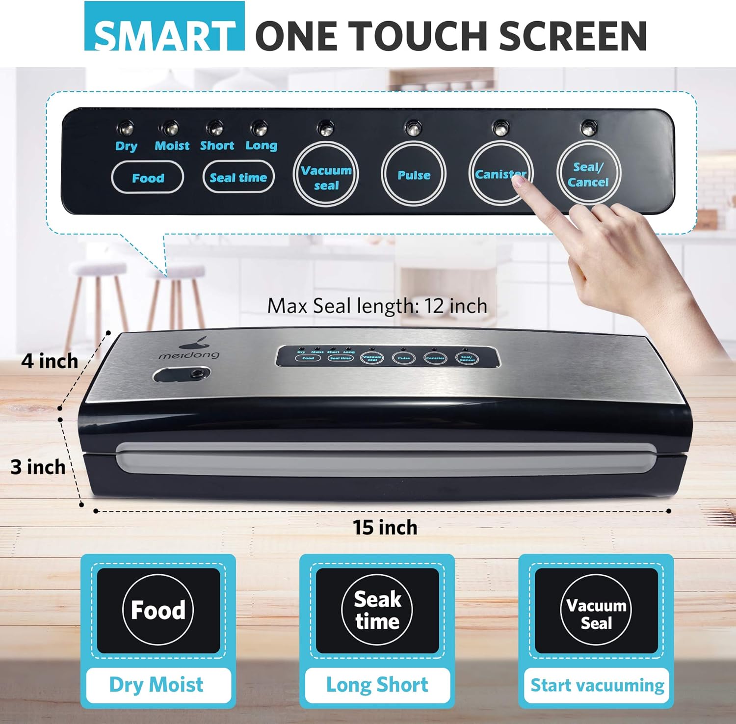 Compact Vacuum Sealer Machine with Starter Kit F4176