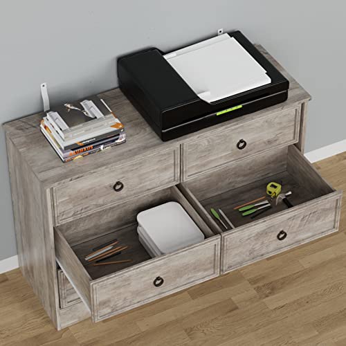 Gray 6 Drawer Dresser with Strip Lights K158409