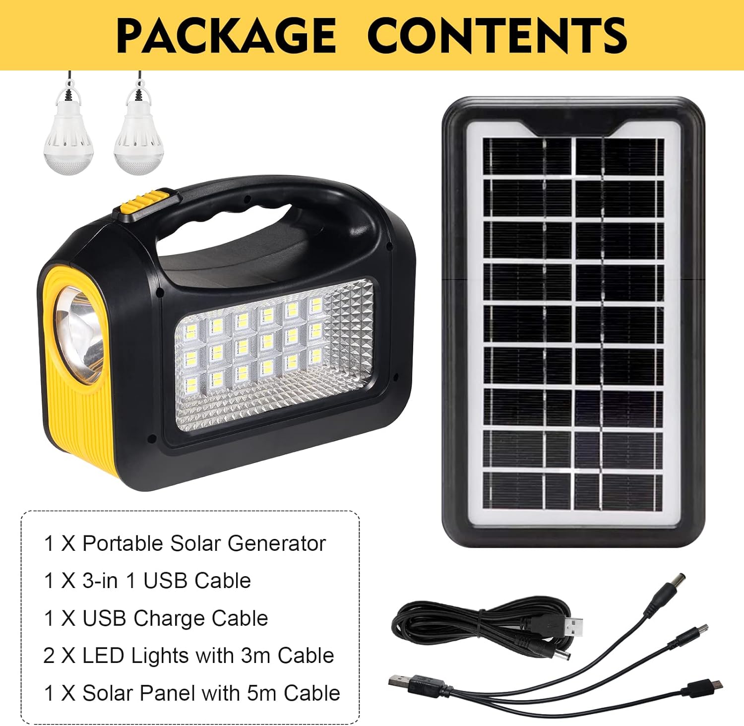 Portable Power Station with 2 Sets LED Light (Yellow) X176535