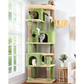 66 inch Multi-Level Cactus Climbing Tower Kitty Condo with Large Platform, 3 Caves A624573