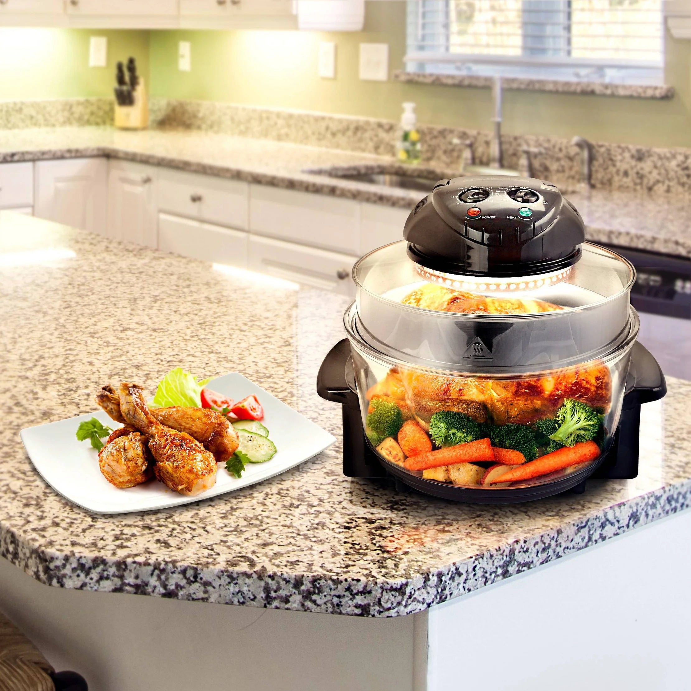 Black Countertop Air Fryer Oven Q7382