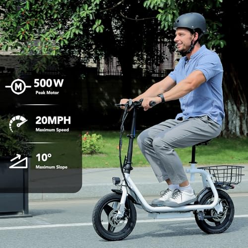 500W/800W/1200W Electric Scooter with Seat 14" Tire Foldable N20564