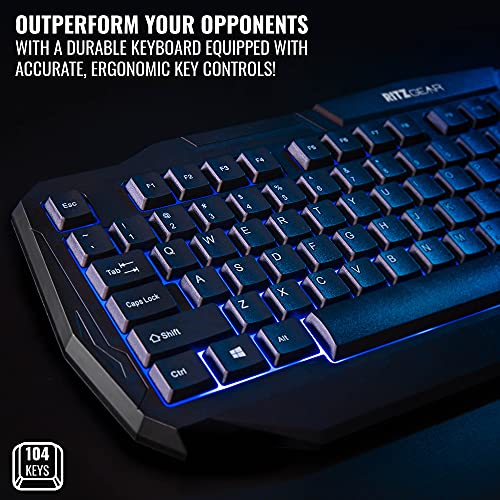 RGB Gaming Accessories Kit 4-in-1 Rainbow LED Backlight Bundle with Multimedia Keyboard, Optical Mouse, Mouse Pad & Headset Y546