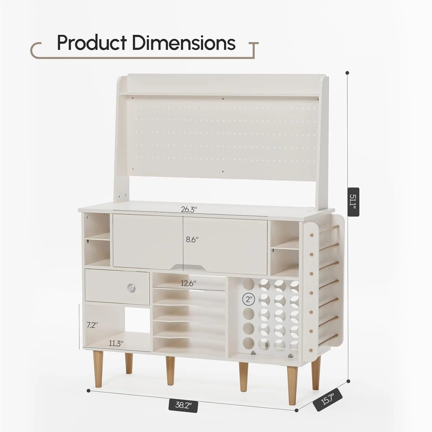 Craft Cabinet with Pegboard and Vinyl Roll Holders M4520