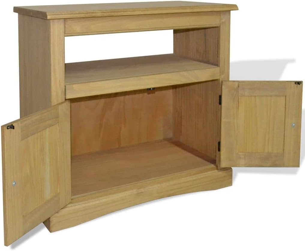 Rustic TV Cabinet with Storage Space, Mexican Pine, 31.5"x16.9"x30.7" E3137