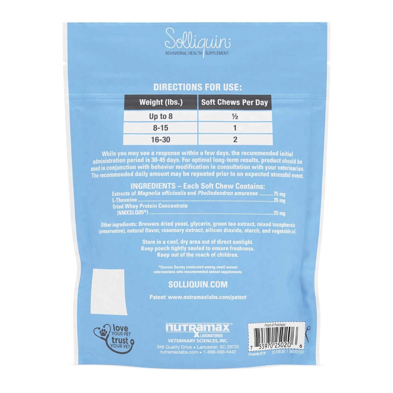 Calming Behavioral Health Supplement for Small to Medium Dogs and Cats J4567