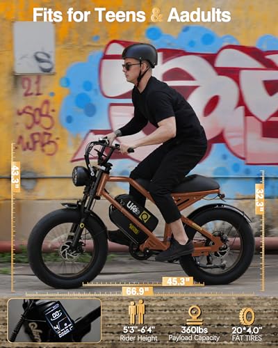 1500W Peak Motor 20" Fat Tires 28MPH Electric Bike with Removable Battery I71469